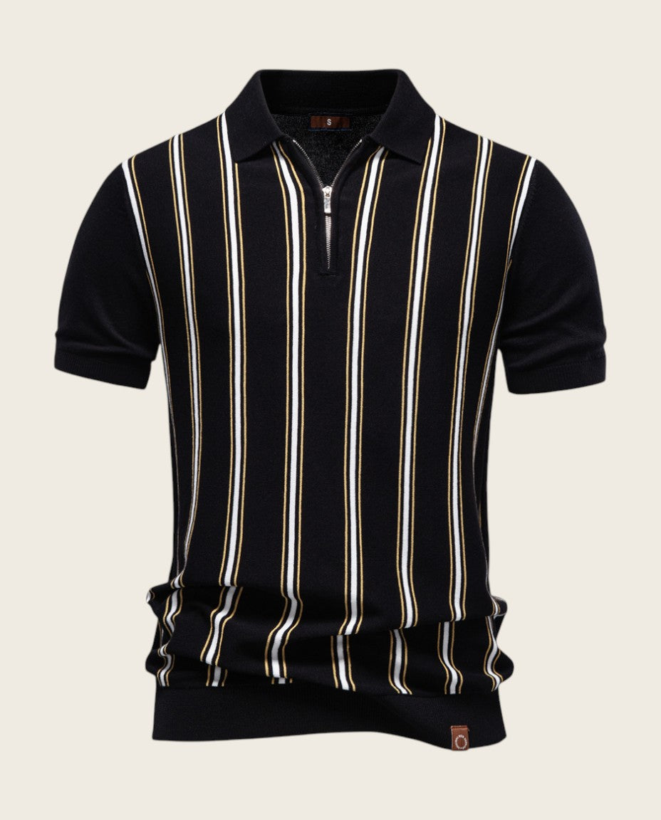 The Sorrento Stripe Zip Polo