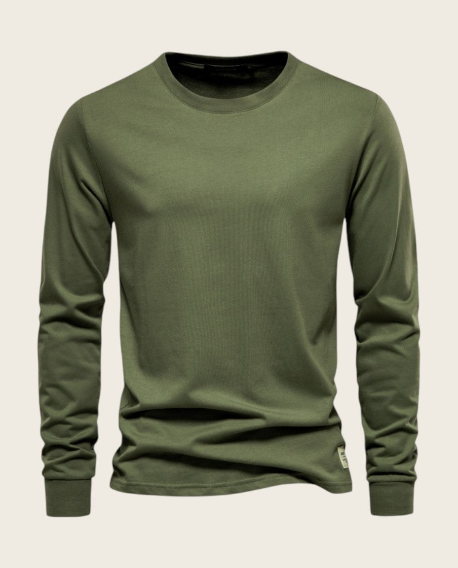 The Fairview Long Sleeve Tee, 100% Cotton