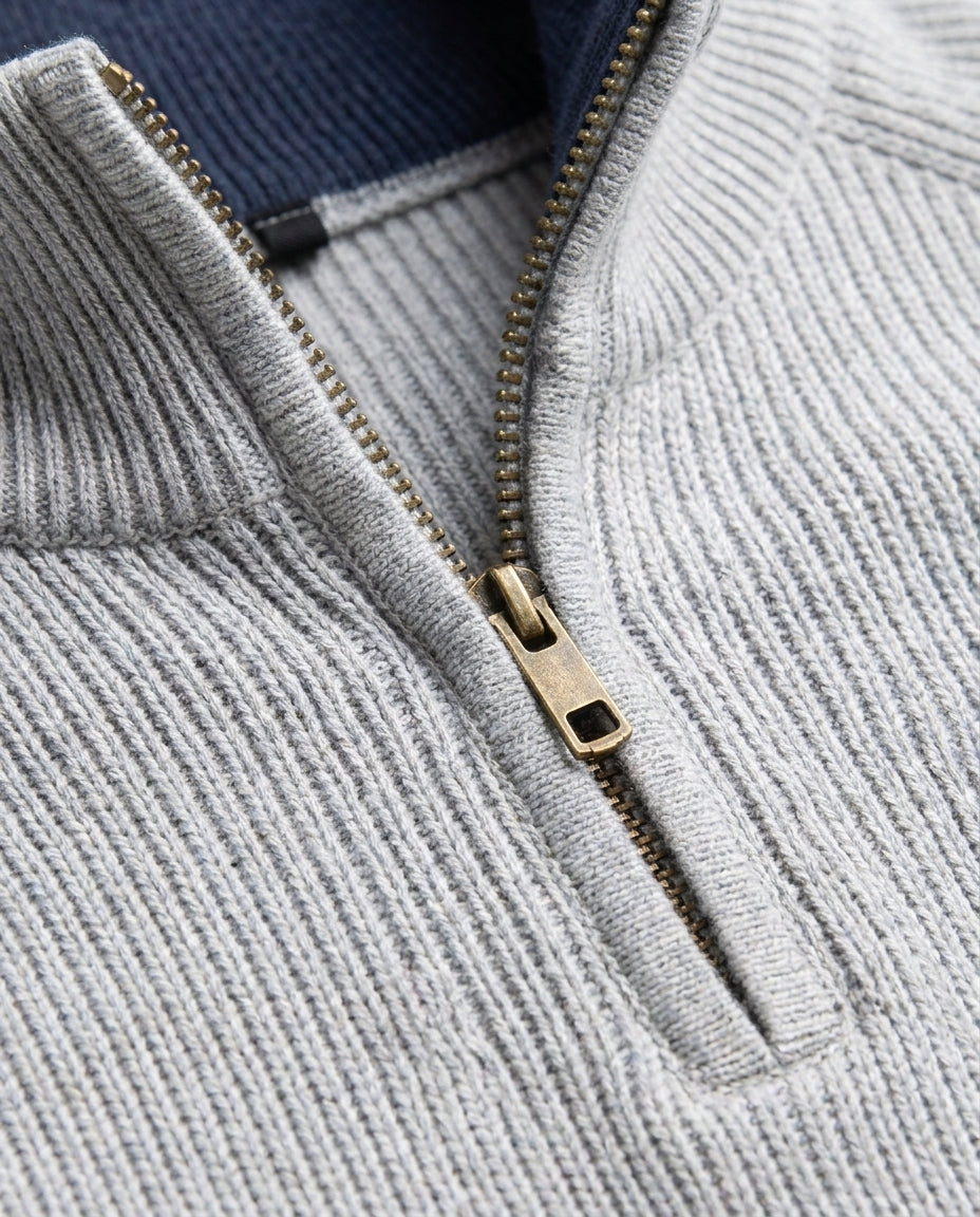 The Thornbury Zip Cotton Sweater