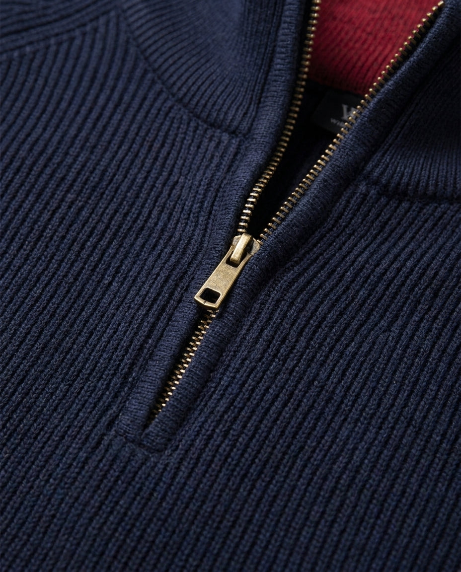 The Thornbury Zip Cotton Sweater