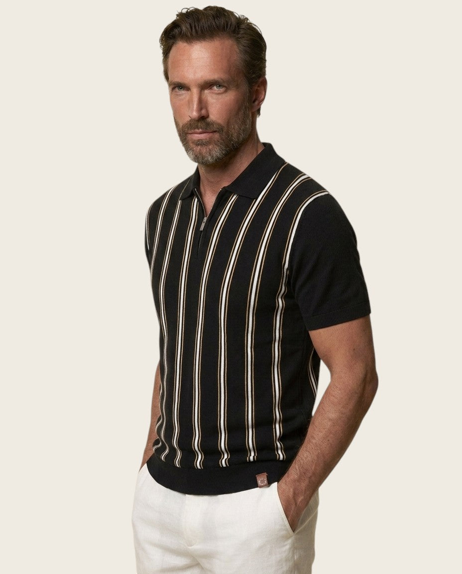 The Sorrento Stripe Zip Polo