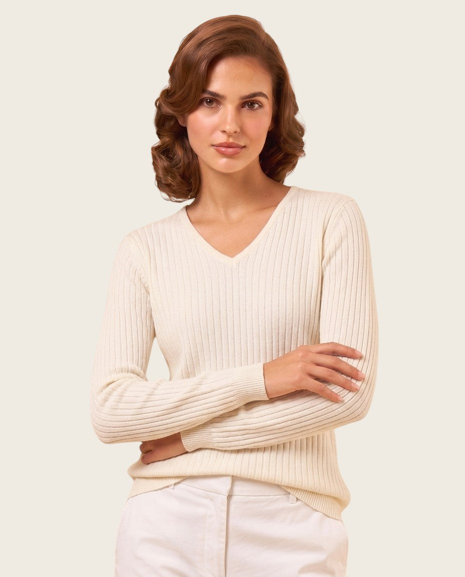 The Pellinore Cotton Sweater - V-Neck