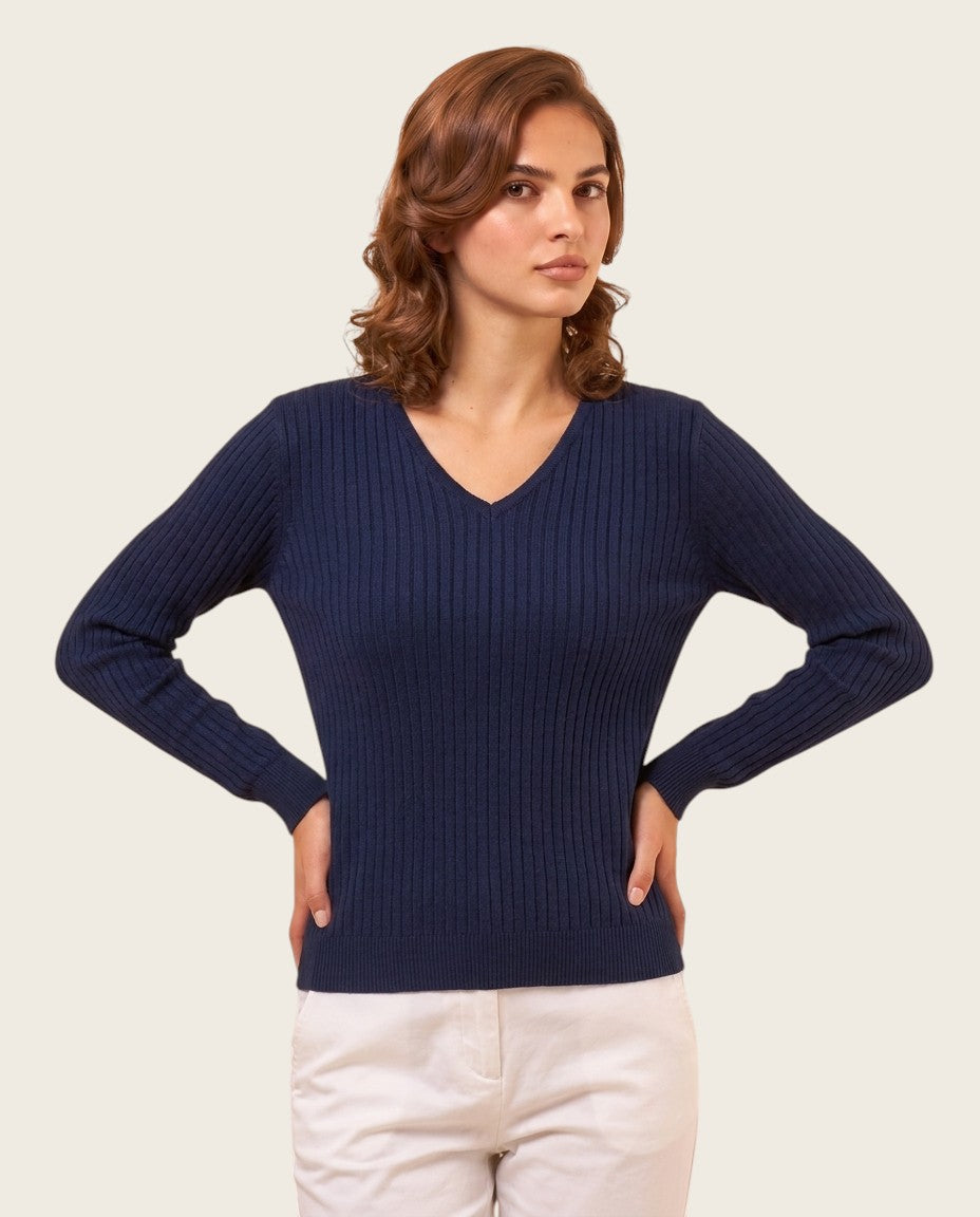 The Pellinore Cotton Sweater - V-Neck