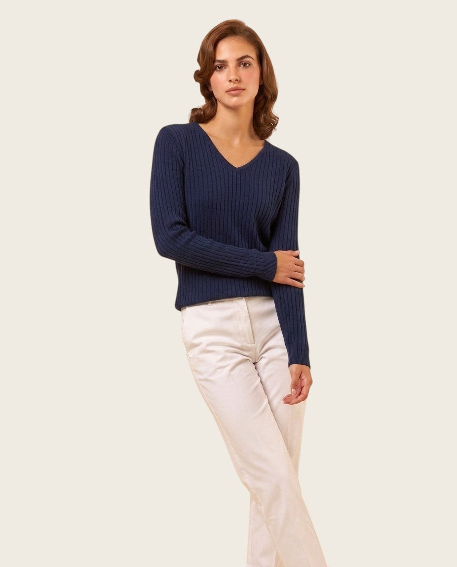 The Pellinore Cotton Sweater - V-Neck