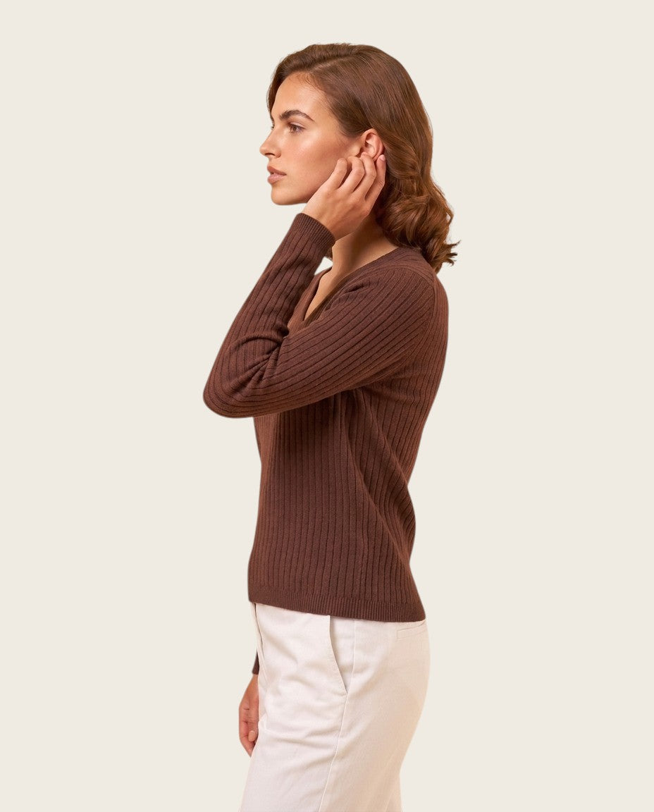 The Pellinore Cotton Sweater - V-Neck