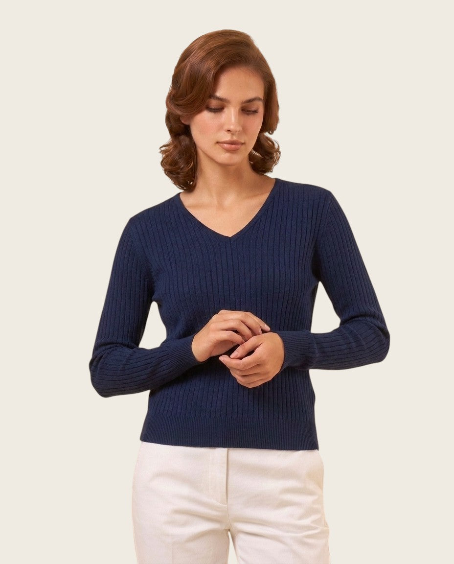 The Pellinore Cotton Sweater - V-Neck