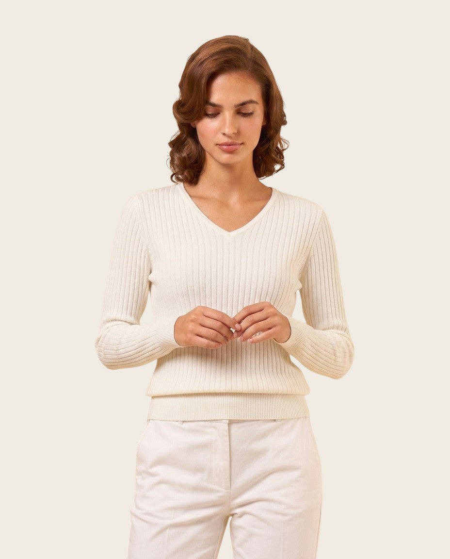 The Pellinore Cotton Sweater - V-Neck