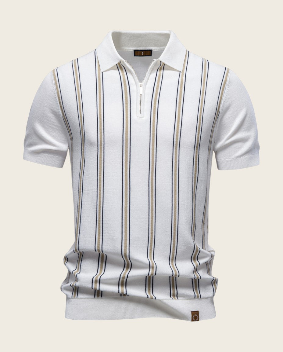 The Sorrento Stripe Zip Polo