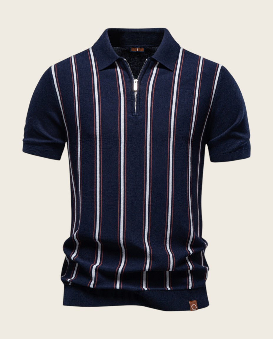 The Sorrento Stripe Zip Polo