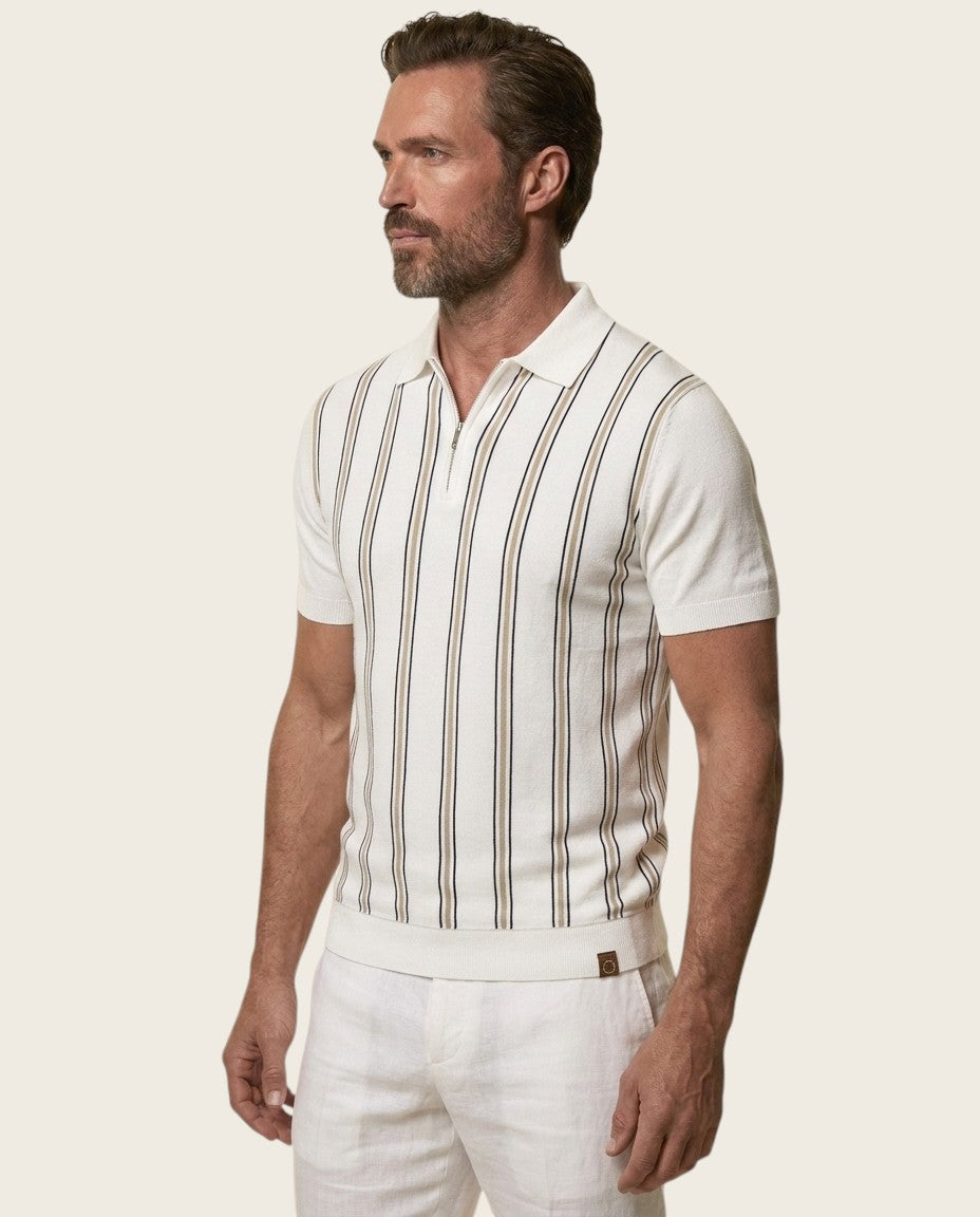 The Sorrento Stripe Zip Polo