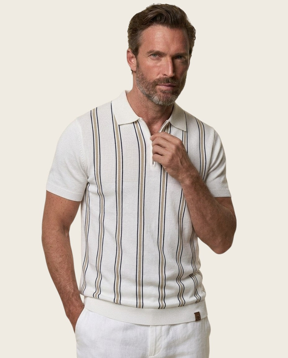 The Sorrento Stripe Zip Polo