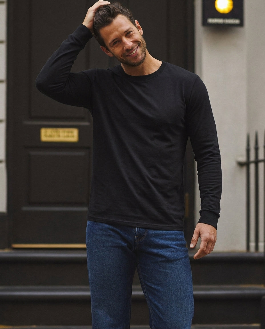 The Fairview Long Sleeve Tee, 100% Cotton